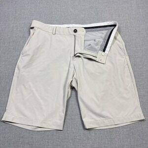 KJUS Shorts Mens 36 Beige Bermuda Microfiber Flat Front Stretch 10 Inseam
